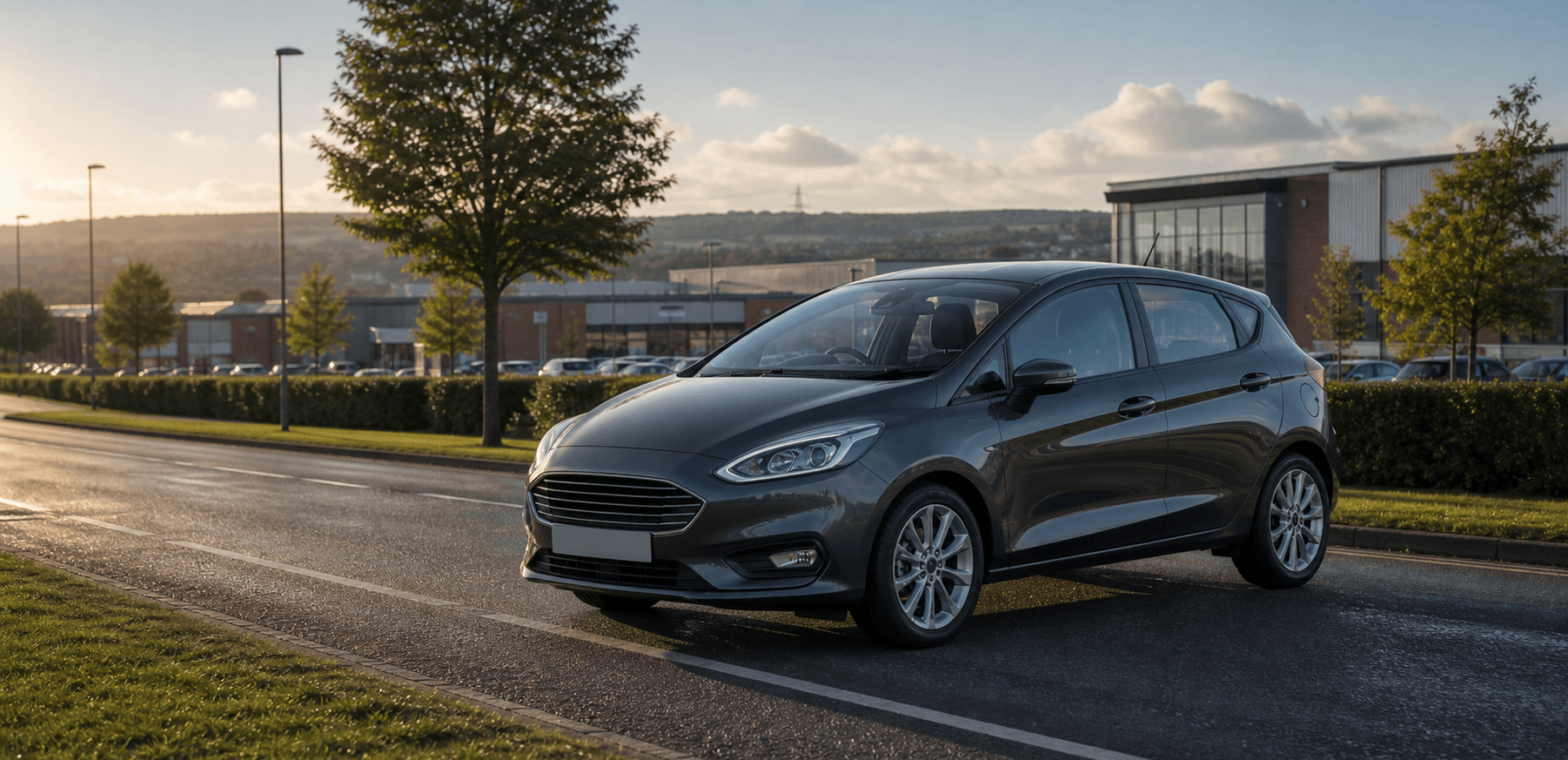 Compact hire car ready for practical travel around Wigan